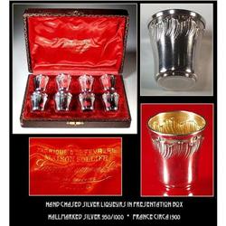 ANTIQUE FRENCH SILVER LIQUEUR SET / SL031 #973784