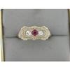 Image 1 : Antique 14k Filigree Ring  RUBY DIAMONDS  #973843