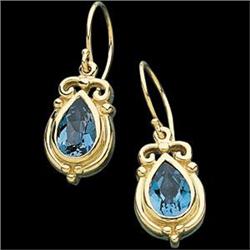 14k Earrings LONDON BLUE TOPAZ #973853