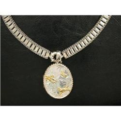 STERLING NECKLACE BUTTERFLY w BIRDS #973854