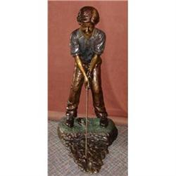 Boy Golfer and Fountain in Bronze #973976