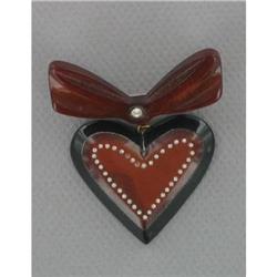 Sweet Bakelite Brooch with Drop Style Heart #974004