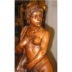 Statue carved in Wood. Classical Maiden #974014