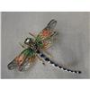 Image 1 : 14K Gold Diamond Emerald Sapphire Dragonfly Pin #974164