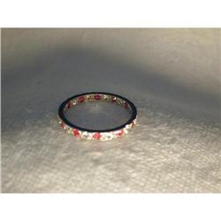 Estate 14K WG Gold Diamond Ruby Eternity Band #974231