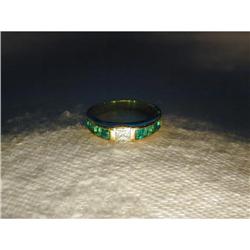 Authentic Tiffany & Co 18K Diamond Emerald Band #974235