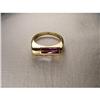 Image 1 : Estate 18K Yellow Gold Blue Topaz Amethyst Ring #974239