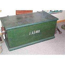 Antique S.S.Constitution Naval Wood Sea Chest #974361