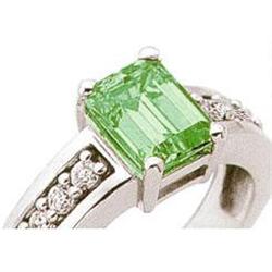 3.49 ct Emerald cut emerald and diamond ring #974597