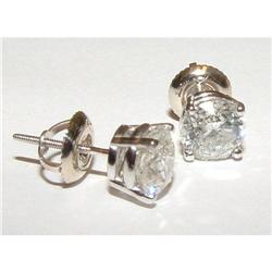 3 CARATS ROUND DIAMOND platinum STUD EARRINGS #974696