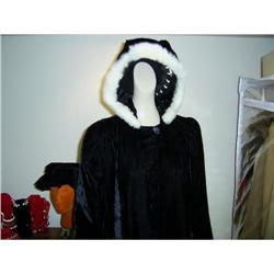 Victorian Long Black Velvet Hooded Coat  #974743
