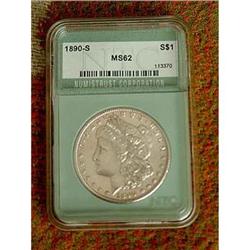 1890-S $1 MS62 Morgan Silver Dollar Certified #974758