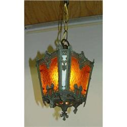 Gothic Bronze Stain Glass Chandelier Hall Lamp #974759