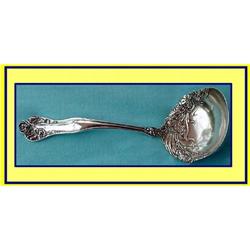 NOUVEAU ST SILVER CARNATION GRAVY LADLE 19C #974768