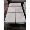 Image 2 : 2 DOOR COFFEE TABLE APPROX. W 30.5" L 54" H 18.5" & 3 SIDE TABLES APPROX. W 20" L 20" H 20.5"