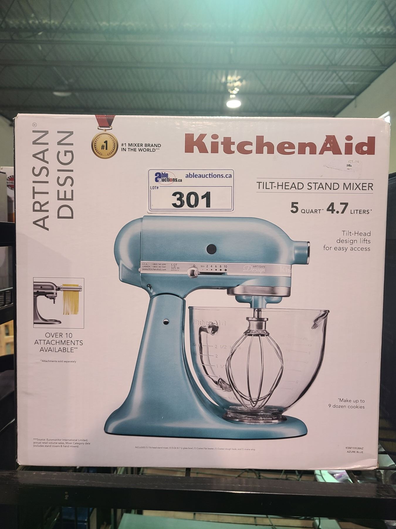 KITCHENAID ARTISAN DESIGN AZURE BLUE TILTHEAD STAND MIXER 5 QUART