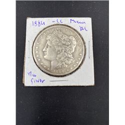 1884 MORGAN SILVER DOLLAR "CC"