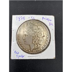 1879 MORGAN SILVER DOLLAR "CC"