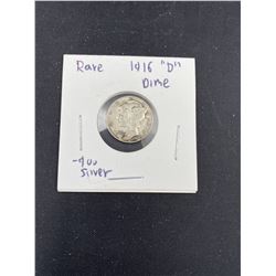 1916 US DIME "D"