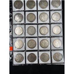 SHEET OF 20 MORGAN SILVER DOLLARS