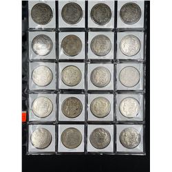 SHEET OF 20 MORGAN SILVER DOLLARS