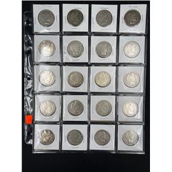 SHEET OF 20 US SILVER HALF DOLLARS