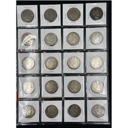 SHEET OF 20 US SILVER HALF DOLLARS