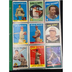 BOOK OF ASSORTED VINTAGE BASEBALL CARDS (6 PAGES)