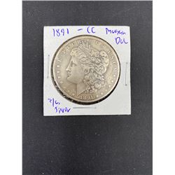 1891 MORGAN SILVER DOLLAR "CC"