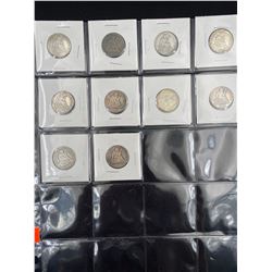 SHEET OF 10 US SILVER QUARTERS