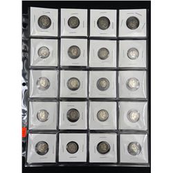 SHEET OF 20 US SILVER DIMES