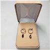 Image 2 : 10K ROSE GOLD RUBIES (2.9CT) & SAPPHIRE (0.25CT) EARRINGS