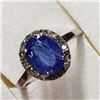 Image 2 : 14K WHITE GOLD TANZANITE (1.9CT) DIAMOND (0.15CT) RING