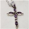Image 1 : SILVER AMETHYST (3CT) NECKLACE