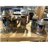 Image 2 : ASSORTED STEIN MUGS (ONE MISSING LID)
