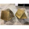 Image 2 : MODERN BRASS COVERED DECORATIVE END TABLES (APPROX. H 24" W 22")