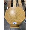 Image 2 : SINGLE DRAWER BIRDS EYE MAPLE OCTAGON PARLOUR TABLE (APPROX. H 28.5" W 26")