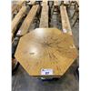 Image 3 : SINGLE DRAWER BIRDS EYE MAPLE OCTAGON PARLOUR TABLE (APPROX. H 28.5" W 26")