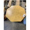 Image 3 : SINGLE DRAWER BIRDS EYE MAPLE OCTAGON PARLOUR TABLE (APPROX. H 28.5" W 26")