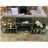 Image 2 : METAL & GLASS SHELVING UNIT (APPROX. H 34" W 14.5" L 85") ( CONTENTS NOT INCLUDED)
