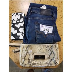 NEW MICHAEL KORS WALLET (RETAIL $195), NEW DIESEL JEANS SZ 29 (RETAIL $228), & NEW COACH PURSE