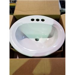 NEW IN BOX MANSFIELD 20" X 17" OVAL SELF RIMMING SINK