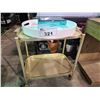 Image 1 : ROLLING TROLLEY WITH REMOVEABLE TRAY, SERVING TRAY, & JEWELRY BOX