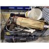 Image 2 : ASSORTED CRATES, BIKE FRAMES, GOLF CADDY WITH CONTENTS, CLOTHING RACK, & MORE