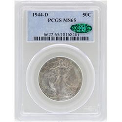 1944-D Walking Liberty Half Dollar Coin PCGS MS65 CAC