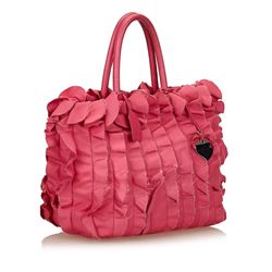 Prada Ruffle Satin Tote Bag