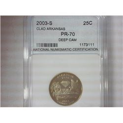 2003-S Arkansas Quarter NNC PR70 Deep Cam