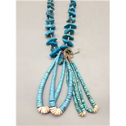 Vintage Turquoise and Heishi Necklace with Jocla