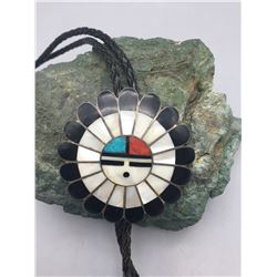 Vintage Zuni Inlay Bolo Tie