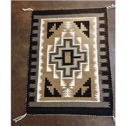 Vintage Two Grey Hills Navajo Textile